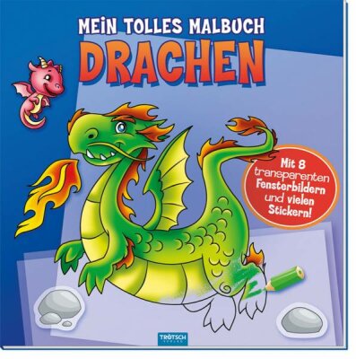 Trötsch M. tolles Malbuch Drachen 22 x 22 cm , 33 Seiten, Softcover, 8 Fensterbilder