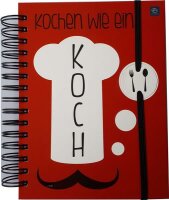 Dickes Rezeptbuch mit Hardcover Deckel Motiv: Kochen wie...