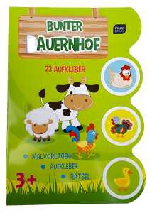 Ausmalbuch für Kinder A4 16 Seiten+Aufkleber Bunter Bauernhof