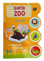 Ausmalbuch für Kinder A4 16 Seiten+Aufkleber Bunter Zoo