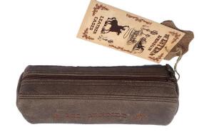 Echt Leder Schlamperetui WAR 399 Rio Grande braun ca. 21x7x6 cm