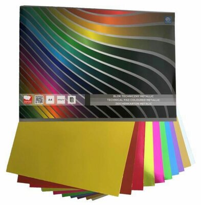 Buntpapier A4 250g/qm metallic glänzend 10 Blatt