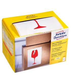 Hinweisetiketten Zerbrechlich weiß/rot 7251 Papier. Abgeru