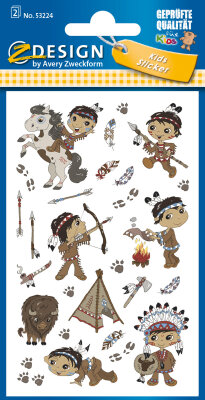 Zweckform Schmucketikett Indianer 53224 Inhalt: 2 Blatt, Material: Papier, Attra