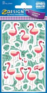 Schmucketikett Flamingos 57043 Papier Inhalt: 2 Blatt, Papier