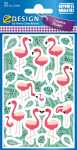 Schmucketikett Flamingos 57043 Papier Inhalt: 2 Blatt, Papier