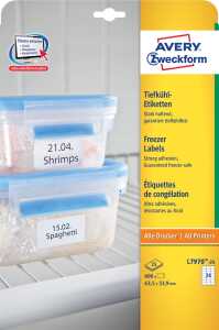 Tiefkühletiketten 63,5x33,9 weiß L7970-25 Spezial-Papier,