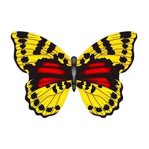 Elliot Mini Mylar Kites - Schmetterling, gelb