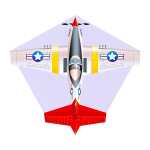 Elliot Drachen X-Kites Mini Mylar Flugzeug P51