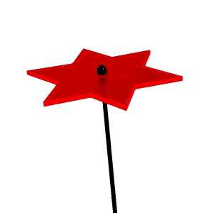 Elliot Lichtzauber Stern 4 cm rot mit 20 cm Stab