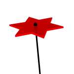 Elliot Lichtzauber Stern 4 cm rot mit 20 cm Stab