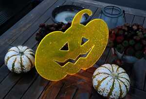 Elliot Lichtzauber Kürbis 6 cm orange mit 25 cm Stab