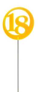 Elliot Lichtzauber Jubiläumszahl "18", 6 cm, orange