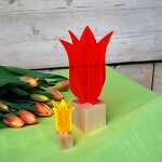 Elliot Lichtzauber 3D-Tulpe mini auf Holzsockel, 5 cm,...