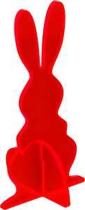 Elliot Lichtzauber Hase 3D stehend 12 cm rot