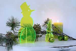 Elliot Lichtzauber Schneemann 3D stehend 12 cm grün