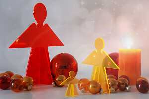 Elliot Lichtzauber Schutzengel 3D stehend 12 cm rot