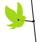 Elliot Lichtzauber Vogel 10 cm grün