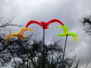 Elliot Lichtzauber Vogel "Wing", 18 cm, orange, gebogen