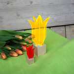 Elliot Lichtzauber Tulpe 3D 12cm orang Holzsockel 4x4cm
