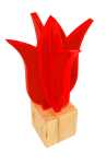 Elliot Lichtzauber Tulpe 3D 12cm rot Holzsockel 4x4cm