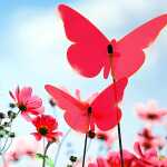 Elliot Lichtzauber Schmetterling gebogen 20 cm rot