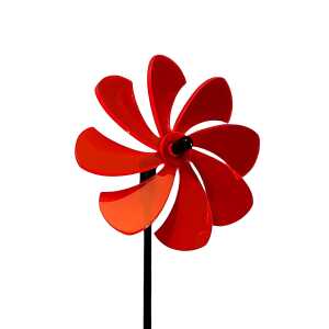 Elliot Lichtzauber Windrad 12 cm rot mit 100 cm Stab