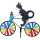 Elliot Windspiel Bike Katze Ø 18cm, 50x48cm H 105cm