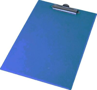 Klemmbrett Schreibplatte A4 economy PVC-Folie leinengeprägt farbig blau