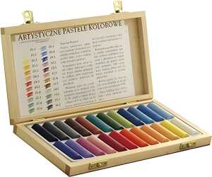 Pastellkreide 24 Stück im Holzkoffer