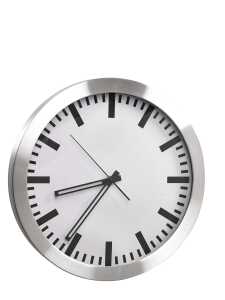 Wanduhr Aluminium, runde Form silberfarben, Ø 35 cm, Lieferung ohne Batterie, 1 x 1,5V AA