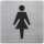Piktogramm, WC Damen Edelstahl gebürstet, 90 x 90 mm, mit Selbstklebepad