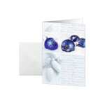 Weihnachts-Karten Weihnachtskugeln - blau - A6 - 25 Karten + Umschläge