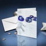 Weihnachts-Karten Weihnachtskugeln - blau - A6 - 25 Karten + Umschläge