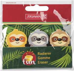 BRUNNEN Radiergummi Faultier 3er Set