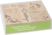 HEYDA 204888678 Stempel-Set Mermaid 12 x 10 x 3 cm Holz