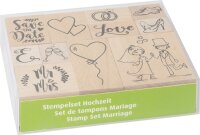 HEYDA 204888679 Stempel-Set Hochzeit 12 x 10 x 3 cm Holz