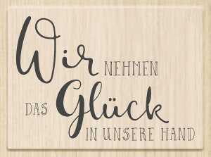 HEYDA 211800017 Stempel Hochzeit Das Glück Holz matt lackiert