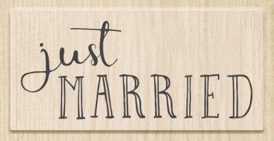 HEYDA 211800694 Stempel Hochzeit Just Married Holz matt lackiert