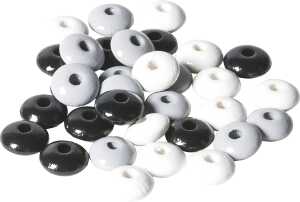 Holzlinsen-Mix Stärke: 5 mm Ø 10 mm Buche Deutschland schwarz weiss