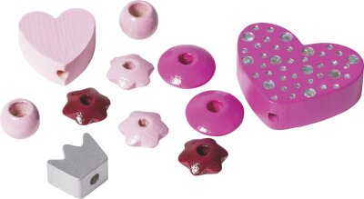 KNORR PRANDELL 216023624 Holzperlen-Mix Herz Buche Ahorn Deutschland rosa pink