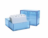 Wedo Karteibox A7/200 gefüllt tr.bl incl. Karten und...