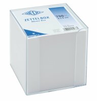 Wedo Zettelbox 9,5x9,5cm tr Kunststoff gefüllt