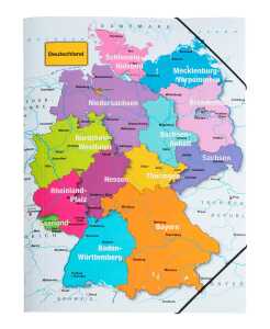 Gummizugmappe A3 Deutschland Karton 3 Einschlagklappen