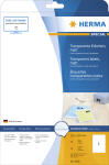 Herma Etiketten permanent 210 x 297 mm Folie transp 10 Bl...