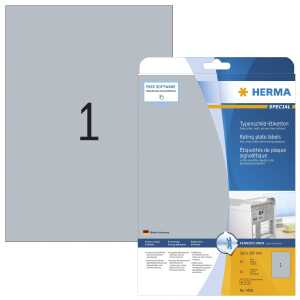 Herma Etiketten Typenschild stark 210 x 297 mm silber 10 Bl 10 Etik.