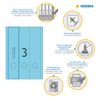 Herma Ordnerrückenschilder permanent haftend 297 x 61 mm blau 20 Bl 60 Etik. LaserInkCopy