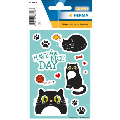 Herma Sticker MAGIC Tiere Surprised Cat 1 Bl