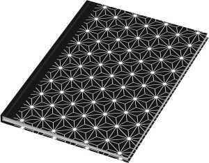 RNK Kladde black & white Stars A5 dotted 96Bl