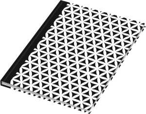RNK Kladde black & white Flowers A5 dotted 96Bl